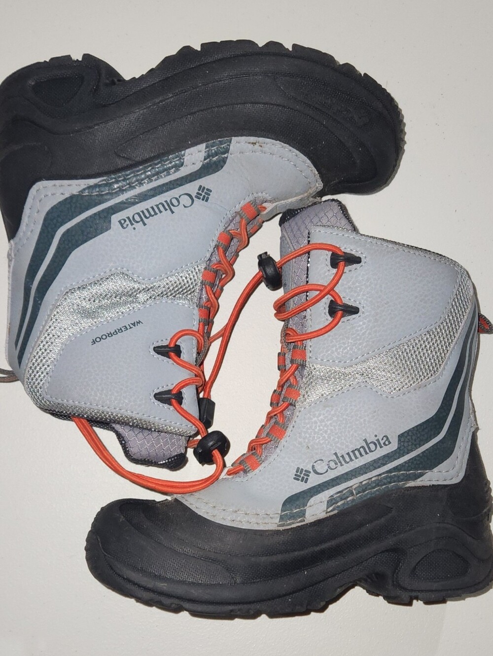 Columbia Gray and Orange Kids Waterproof Boots Boys Size 2Y